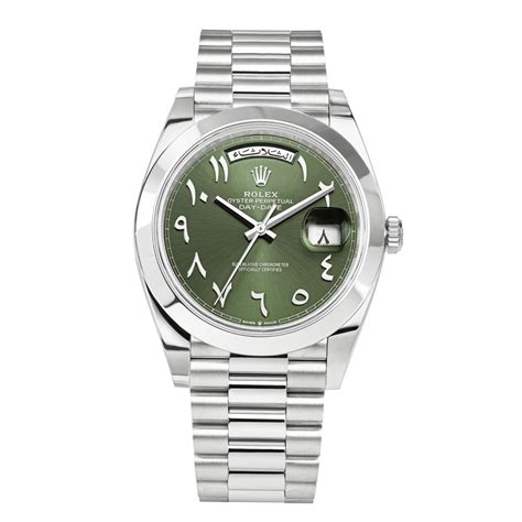 rolex day date arabic green|rolex day date models.